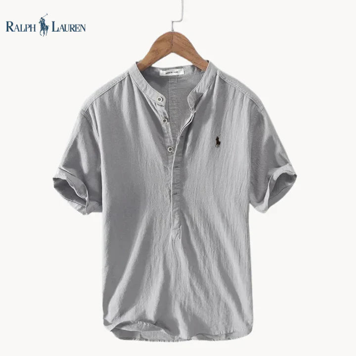 Camicia in lino premium da uomo, estiva