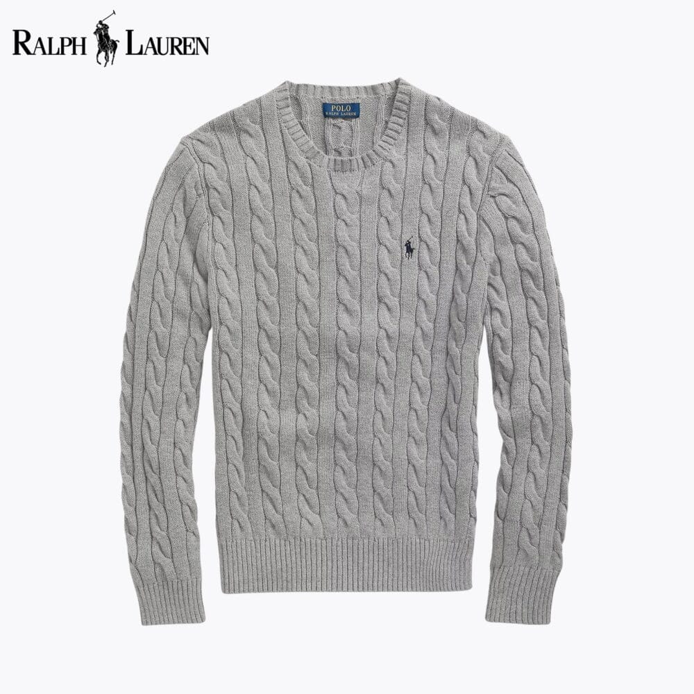 Pull RL en Coton – Maille Torsadée Élégante