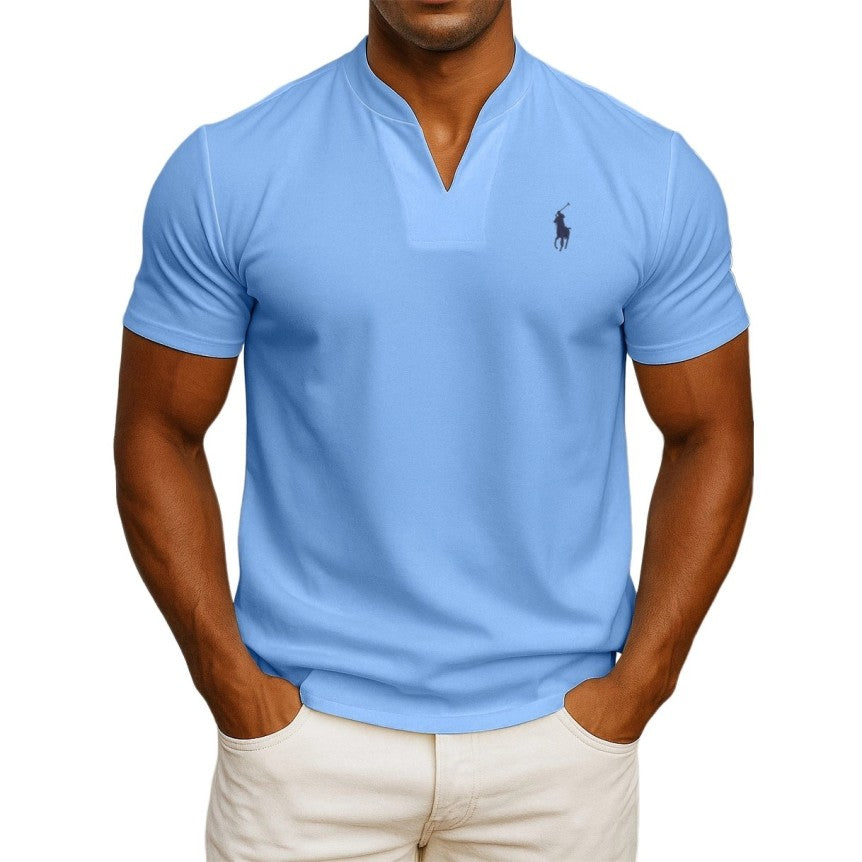 T-shirt casual chic RL da uomo – scollo a V