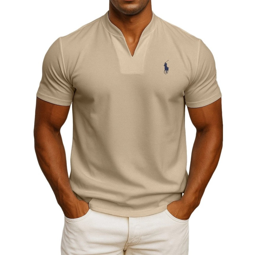 T-shirt casual chic RL da uomo – scollo a V