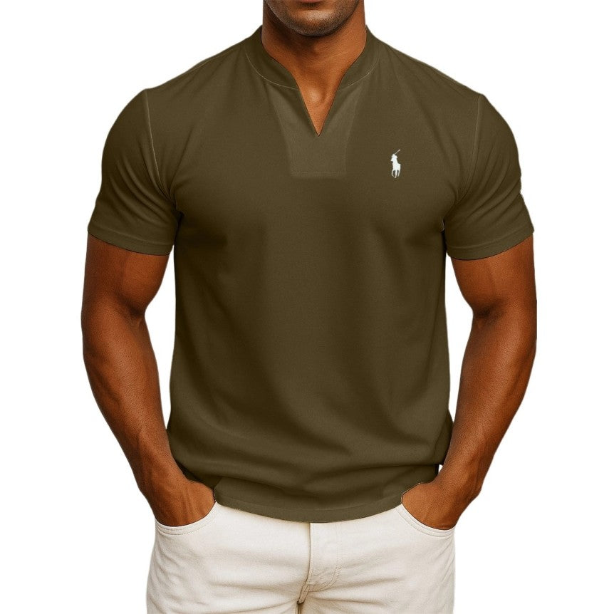 T-shirt casual chic RL da uomo – scollo a V